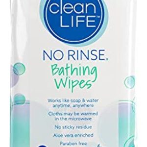No-Rinse Bathing Wipes by Cleanlife Products (24 Pack), Premoistened and Aloe Vera Enriched for Maximum Cleansing and Deodorizing - Microwaveable, Hypoallergenic and Latex-Free (8 Wipes)
