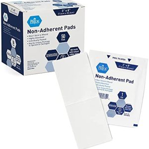 Medpride Sterile Non-Adherent Pads| 50-Pack, 3” x 8”| Non-Adhesive Wound Dressing| Highly Absorbent & Non-Stick, Painless Removal-Switch| Individually Wrapped for Extra Protection