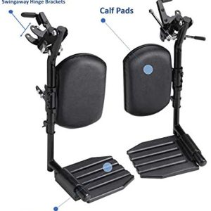 Invacare Wheelchair Elevating Legrests, Composite Footplates, Padded Calf Pads, 1 Pair, T94HCP,Black