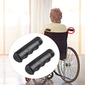 Wheelchair Handle Grips Replacement, Black, Inner Dia 7/8 Inch, Set of 2