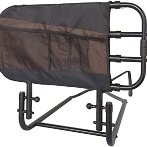Stander EZ Adjust Bed Rail, Adjustable Senior Bed Rail and Bed Assist Grab Bar for Elderly Adults with Organizer Pouch