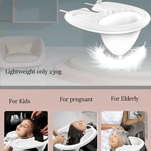 Inflatable Shampoo Basin - Lightweight and Portable Shampoo Bowl with Air Pump- Hair Washing Tray for Bedridden, Handicapped, Seniors, Pregnant, Wheelchair Person at Home Hospitals and Salons