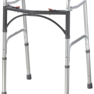 Drive Medical 10200-1 Deluxe 2-Button Folding Walker, Silver