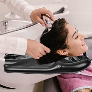 Portable Shampoo Bowl Hair Washing Tray for Sink at Home Inflatable Hair Washing Tray for Bedridden, Handicapped, Seniors, Pregnant, Wheelchair, Use in Salon, Home, Nursing Home or Hospital