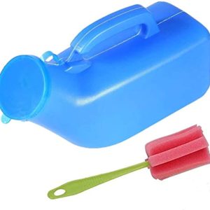 Male Portable Urine Bottle Urinal for Men Plastic Potty Pee Bottle for Hospital Car Travel Outdoor Camping Traffic Jam 1200 ML with Special Brush