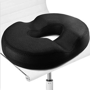 Donut Pillow for Tailbone Pain, Donut Pillow Hemorrhoid Tailbone Cushion, Medical Donuts for Sitting Pain Relief, Prostate Cushion for Bed Sores, Office Chair, Wheelchair, Post Natal (Black)