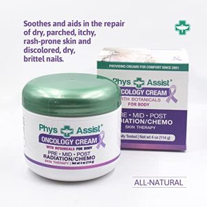 PhysAssist - Oncology Body Cream with Botanicals, 4 oz. Soothing and Hydrating to Stressed Skin. Made with Oils of Lavender, Calendula, and Peppermint. Non-Irritant, Clinically Tested.
