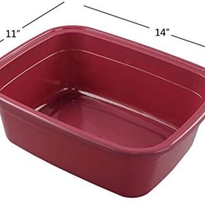 Farmoon 12 Quart Rectangular Wash Basin, Plastic Dishpan/Tub for Sink, 3 Packs