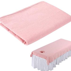 Beauty Massage Bed Sheets, Salon Massage SPA Couch Soft Cotton Bed Cover Protector with Face Breath Hole (Pink)