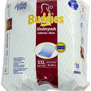 Extra Large Chux Pads 35.5 x 35.5 Inch Disposable - Overnight Incontinence Waterproof Underpad for Seniors, Adult, Child, or Pets by Buddies