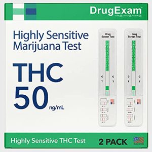 2 Pack - DrugExam Made in USA Highly Sensitive Marijuana THC Single Panel Drug Test Kit - Marijuana Drug Test with 50 ng/mL Cutoff Level for Detecting Any Form of THC in Urine up to 45 Days (2)