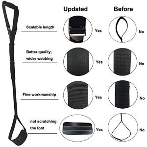 Upgrades Leg Lifter Strap by CITISSE - Pre-Formed Foot Support, Easier to Enter - Stronger Toughness - Scalable 35\"- 45\" - Ideal Mobility Tool for Wheelchair, Hip & Knee Replacement, Bed or Car