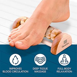 TheraFlow Foot Massager Roller - Relieve Foot Arch Pain, Plantar Fasciitis, Muscle Aches, Soreness. Stimulates Myofascial Release for Relaxation. Soothes Foot Tension/ Tightness.