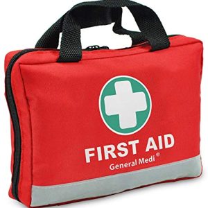 First Aid Kit -309 Pieces- Reflective Bag Design - Including Eyewash, Bandages, Moleskin Pad and Emergency Blanket for Travel, Home, Office, Car, Camping, Workplace