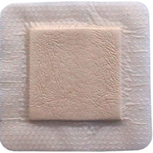 Ultra-Absorbent Silicone Foam Dressing with Border (Adhesive) Waterproof 4\" X 4\" (10 cm X 10 cm) (Central Ultra-Absorbent Foam 2.5\" X 2.5\") 10 Per Box (1) Wound Dressing by Areza Medical