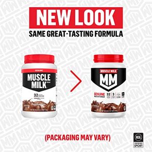 Muscle Milk Genuine Protein Powder, Strawberries \'N Creme, 32g Protein, 2.47 Pound, 16 Servings