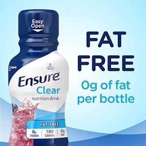 Ensure Clear Nutrition Drink, 0g fat, 8g of protein, Blueberry Pomegranate, 10 fl oz, 12 Count