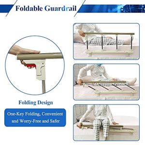 Bed Rails for Elderly Adults Seniors Bed Cane Assist Bar Railings Handle Bedside Rail Adjustable Safety Hospital Assistive Devices Guard Fall Prevention Handicap Grab Bar Support Rail(37\"x14\")
