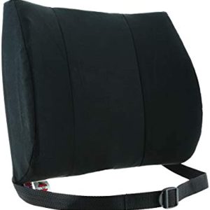 Core Products Sitback Rest Cushion Lumbar Support for Lower Back & Office Chair, Adjustable Strap Standard Foam - Black
