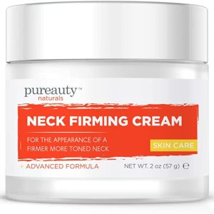 Neck Firming Cream, Anti Aging Moisturizer for Neck, Skin Tightening Cream, Anti Wrinkle Lotion, Saggy Neck Tightener & Double Chin Reducer Cream, Face Firming Neck Cream - Pureauty Naturals, 2 oz