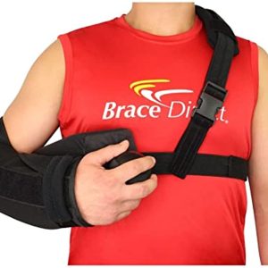 Shoulder Immobilizer with Abduction Sling for Injury Support for Posterior Capsule, Dislocations, Rotator Cuff, Subluxation, & Post Surgery by Brace Direct