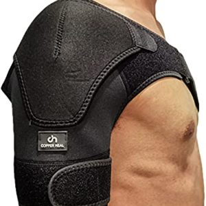 COPPER HEAL – Shoulder Brace Adjustable Compression Sleeve Torn Rotator Cuff Men Women Stability Support Immobilizer wrap Tendonitis Dislocation Bursitis AC Joint Pain Relief Dislocated Strap