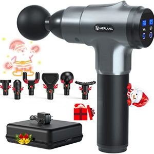 Muscle Massage Gun, Portable Handheld Percussion Massager Gun with 6 Massage Heads,Aerlang Massage Gun Deep Tissue with 20 Speeds LCD Screen and Carrying Case for Athletes to Relief Pain and Relax