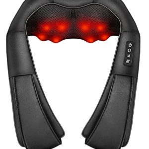 Neck Massager with Heat, Shiatsu Massager for Neck, Back, Shoulder, Foot and Leg, Deep Tissue 3D Kneading Massager for Relax Muscles at Home and Offic, Comfort Gifts for Women and Men