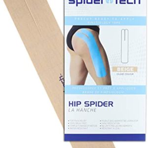 Spidertech Hip Spider Pre-Cut [Beige]. Water-Resistant, Latex-Free and Easy to use. Preferred by Athletes. Reduce Inflammation, Help re-Train Muscles, Enhanced Performance (Beige, 1 Pack)