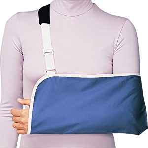 Arm Sling With Shoulder Pad, Rotator Cuff Support Brace, Breathable Mesh Shoulder Immobilizer, Elbow Support for Broken & Fractured, Left and Right, For Men or Women Navy