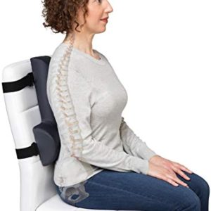 OPTP Thoracic Lumbar Back Support - Soft Cushion for Improved Sitting Posture and Upper/Lower Back Pain Relief for Desk Chairs, Car Seats and Airplanes