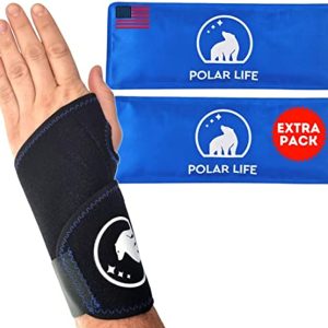 Polar Life Wrist Ice Pack Wrap for Wrist Pain Relief | Wrist Ice Pack Set: Compression Wrist Brace Wrap, 2X Hot and Cold Therapy Gel Pack | Wrist & Hand Ice Pack for Sprains, Rheumatoid Arthritis, Carpal Tunnel (Wrist Ice Pack Wrap Set)