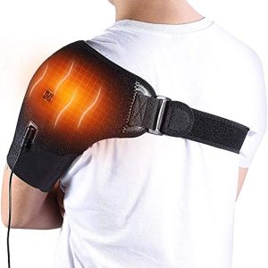 Heated Shoulder Wrap Brace, Adjustable Shoulder Heating Pads with Extension Belt for Rotator Cuff, Frozen Shoulder, Shoulder Dislocation and Muscles Pain Relief