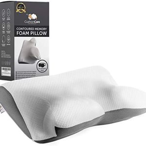 Cervical Memory Foam Pillow for Neck and Shoulder Pain Relief – Ergonomic, Orthopedic Pillow for Side, Back, Stomach Sleepers - Contour Pillows for Sleeping Support - Free Sleeping Mask