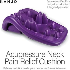 Kanjo Neck Stretcher for Cervical Traction, Neck and Shoulder Relaxer, Neck Cervical Pillow with Acupressure Points for Pain Relief and Cervical Spine Alignment