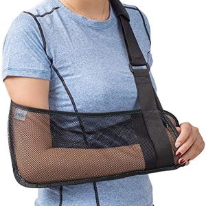 Mesh Arm Shoulder Sling - Medical Shoulder Immobilizer for Shower - Adjustable Arm Brace for Torn Rotator Cuff Injury - Right Left Arm for Men Women - Shower Sling for Elbow, Wrist