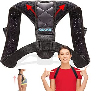 OMAX Posture Corrector for Men & Women, Upper Back Spine Brace Straightener Correction Support for Shoulder Neck Clavicle, Comfortable Adjustable, Fit Sizes For（32 to 45 Inches Chest Circumference)