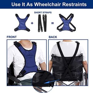 Wheelchair Seat Belt Bed Restraints Safety for Elderly Wheelchair Harness Adult Seatbelt Medical Hospital Straps Vest Soft Chest Lap Buddy Chairs Seniors Disable Patients Prevent Sliding