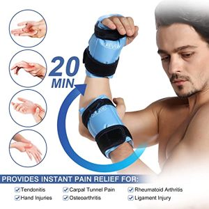 REVIX Wrist Ice Pack Wraps for Carpal Tunnel Relief (2-Piece Set) Reusable Gel Ice Packs for Hand Injuries, Rheumatoid, Tendinitis and Swelling