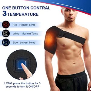 Heated Shoulder Wrap Brace, Adjustable Shoulder Heating Pads with Extension Belt for Rotator Cuff, Frozen Shoulder, Shoulder Dislocation and Muscles Pain Relief