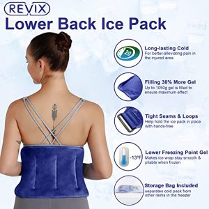 REVIX Ice Pack for Injuries Reusable Gel for Lower Back Pain Relief, Cold Packs for Back Shoulder, Hip, Wrap Around Entire Knee, Cold Compress Reduce Swelling, Bruises,16x9\'\'
