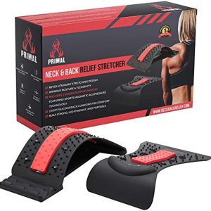 Primal Lightweight Neck, Shoulder, and Back Relief Stretcher - 2 Unique Support Inserts - Updated Design with Magnetic Acupressure PTS - Multi-Level Lumbar Support - Improve Flexibility, Posture