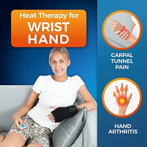 CHEROO Hand Wrist Heated Brace Wrap, Auto Shut Off Heating Pads with 6 Setting, Moist Heat for Arthritis,Carpal Tunnel, Tendonitis, Injuries, Bruises, Sprains, Pain Relief(Large)