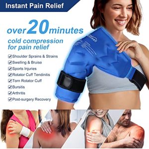 Atsuwell Shoulder Ice Pack Rotator Cuff Cold Therapy, Reusable Gel Ice Wrap for Shoulder Injuries & Pain Relief, Bursitis, Tendonitis, Swelling, Recovery for Man and Women