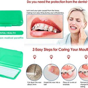 Braces Cleaning Kit for Teeth, Portable Orthodontic Toothbrush Kit Oral Care Dental Travel Kit - Interdental Brush Dental Wax Dental Floss Toothbrush Box (Green)