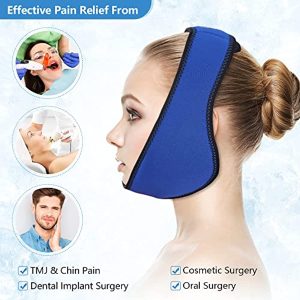 Hilph® Jaw Ice Pack Wisdom Teeth Ice Pack for Face & Oral Pain Relief, 4 Gel Cold Pack Jaw Ice Wrap Face Ice Pack Cold Therapy for TMJ & Chin Pain, Cosmetic Surgery, Dental Implant Surgery