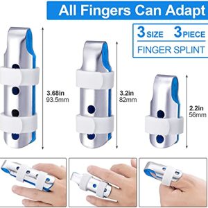 ANCIRS 3-Size Metal Finger Splint Support, Small & Medium & Large Brace Finger Stabilizer for Broken Index, Straightening Broken finger Arthritis Middle, Ring Finger Knuckle Immobilization