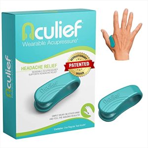 Aculief - Award Winning Natural Headache, Migraine, Tension Relief Wearable – Supporting Acupressure Relaxation, Stress Alleviation - Simple, Easy, Effective 1 Pack (Regular, Teal)