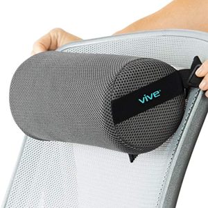 Vive Lumbar Roll - Cervical Cushion Support Pillow - Lower Back Pain Relief in Car, Office Chair, Computer - Firm Ergonomic Mesh Portable Travel Bolster - Thoracic Low Rest Posture Corrector Seat Pad