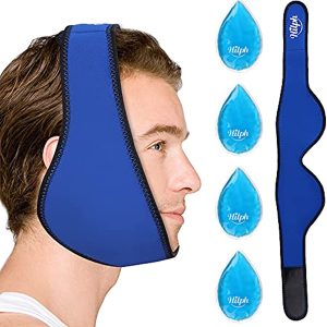 Hilph® Jaw Ice Pack Wisdom Teeth Ice Pack for Face & Oral Pain Relief, 4 Gel Cold Pack Jaw Ice Wrap Face Ice Pack Cold Therapy for TMJ & Chin Pain, Cosmetic Surgery, Dental Implant Surgery